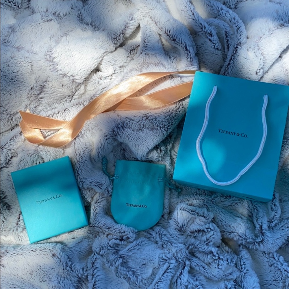 Tiffany & Co. Bag, box, jewelry pouch and ribbon